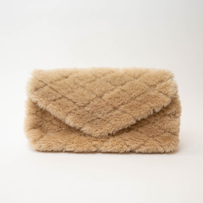 YSL Tan Sade Rochester Large Envelope Clutch