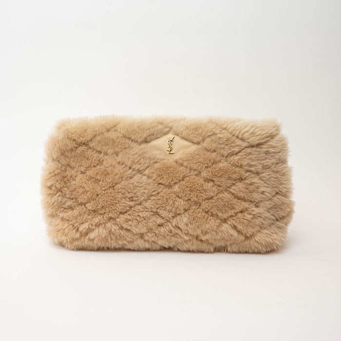 YSL Tan Sade Rochester Large Envelope Clutch