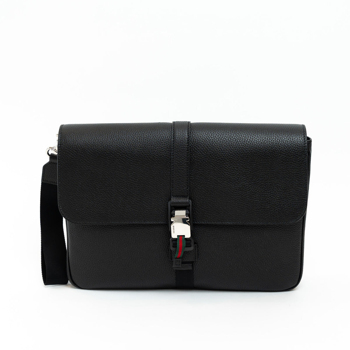 Gucci Black Grained Leather Medium Business Case