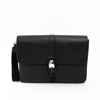 Gucci Black Grained Leather Medium Business Case