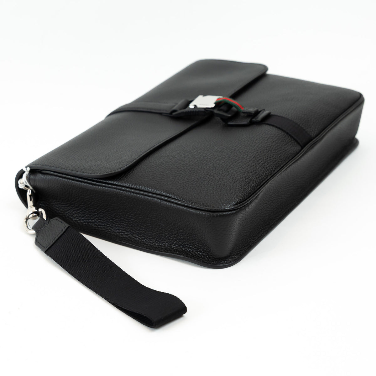 Gucci Black Grained Leather Medium Business Case