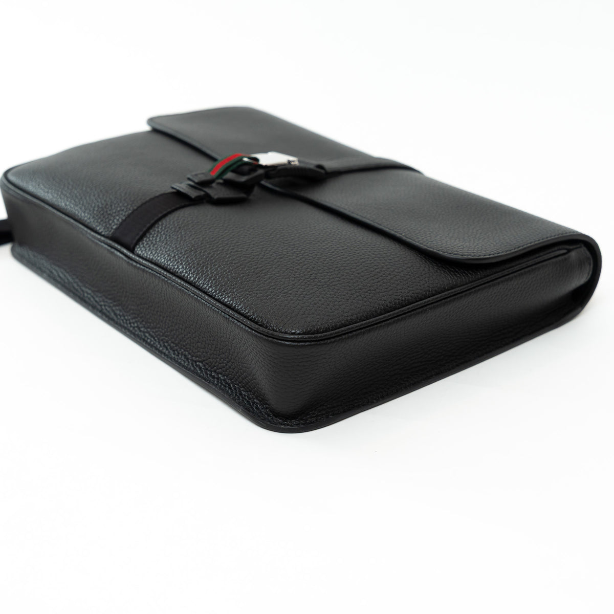 Gucci Black Grained Leather Medium Business Case