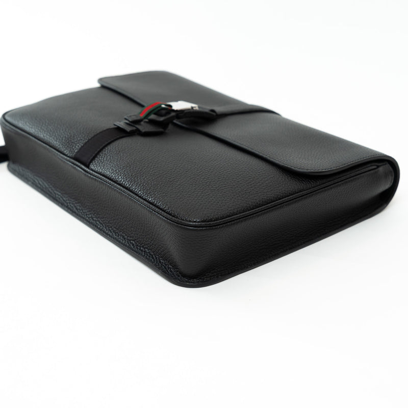 Gucci Black Grained Leather Medium Business Case