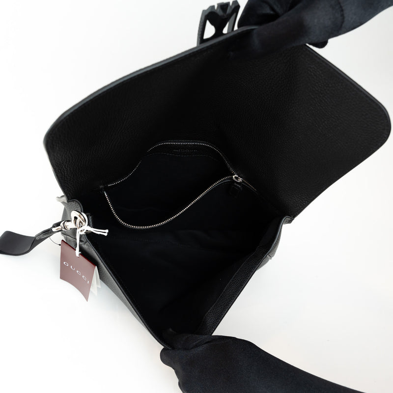 Gucci Black Grained Leather Medium Business Case