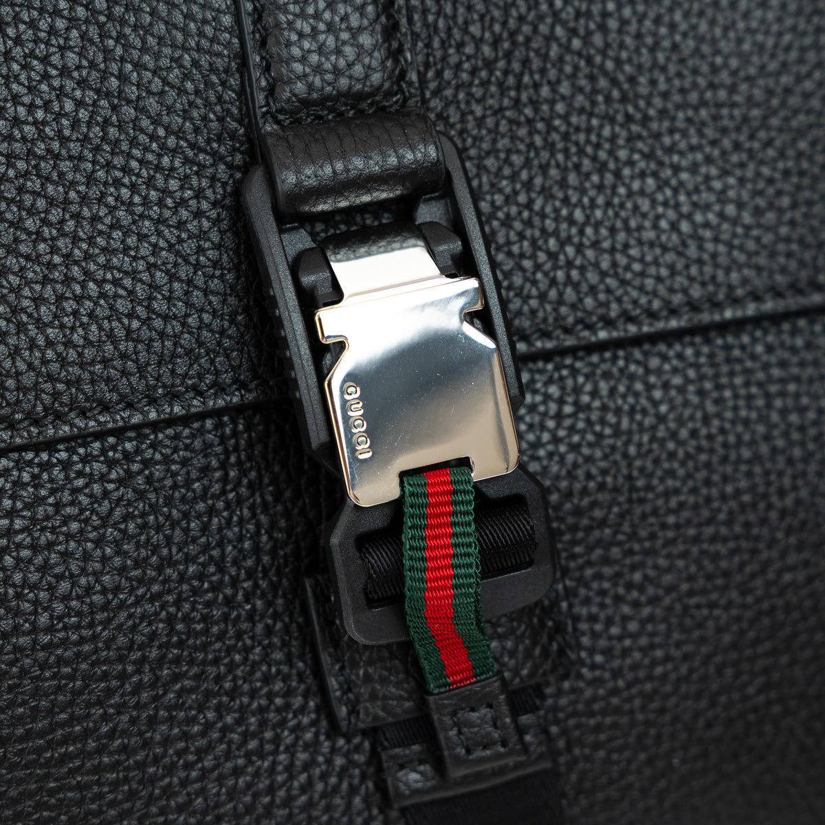 Gucci Black Grained Leather Medium Business Case