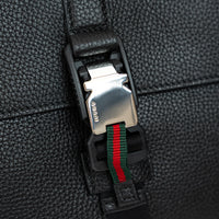 Gucci Black Grained Leather Medium Business Case