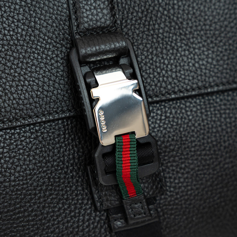 Gucci Black Grained Leather Medium Business Case