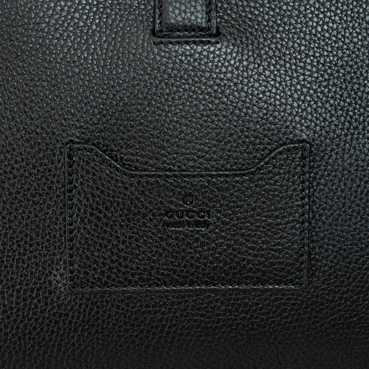 Gucci Black Grained Leather Medium Business Case