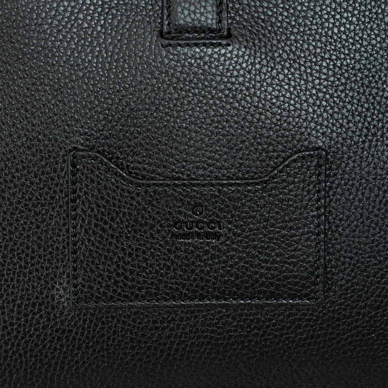 Gucci Black Grained Leather Medium Business Case