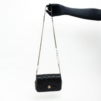 Pre-Loved Chanel™ Black Lambskin Leather My Precious Pearl Flap Bag