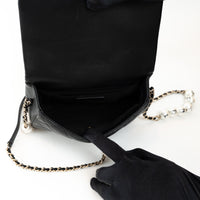 Pre-Loved Chanel™ Black Lambskin Leather My Precious Pearl Flap Bag