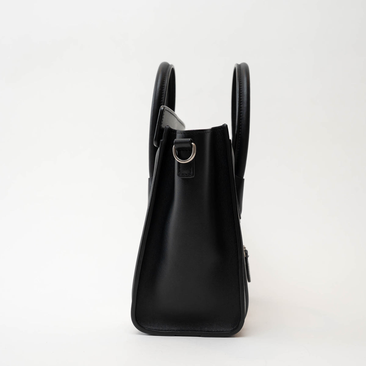 Celine Black Calfskin Leather Lizard Skin Nano Handbag
