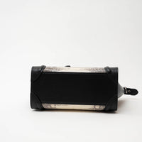 Celine Black Calfskin Leather Lizard Skin Nano Handbag