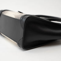 Celine Black Calfskin Leather Lizard Skin Nano Handbag