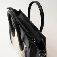 Celine Black Calfskin Leather Lizard Skin Nano Handbag
