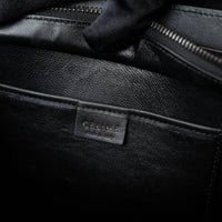 Celine Black Calfskin Leather Lizard Skin Nano Handbag