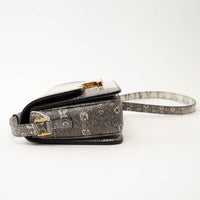 Celine White Gradient Lizard Skin Teen Triomphe Flap Bag