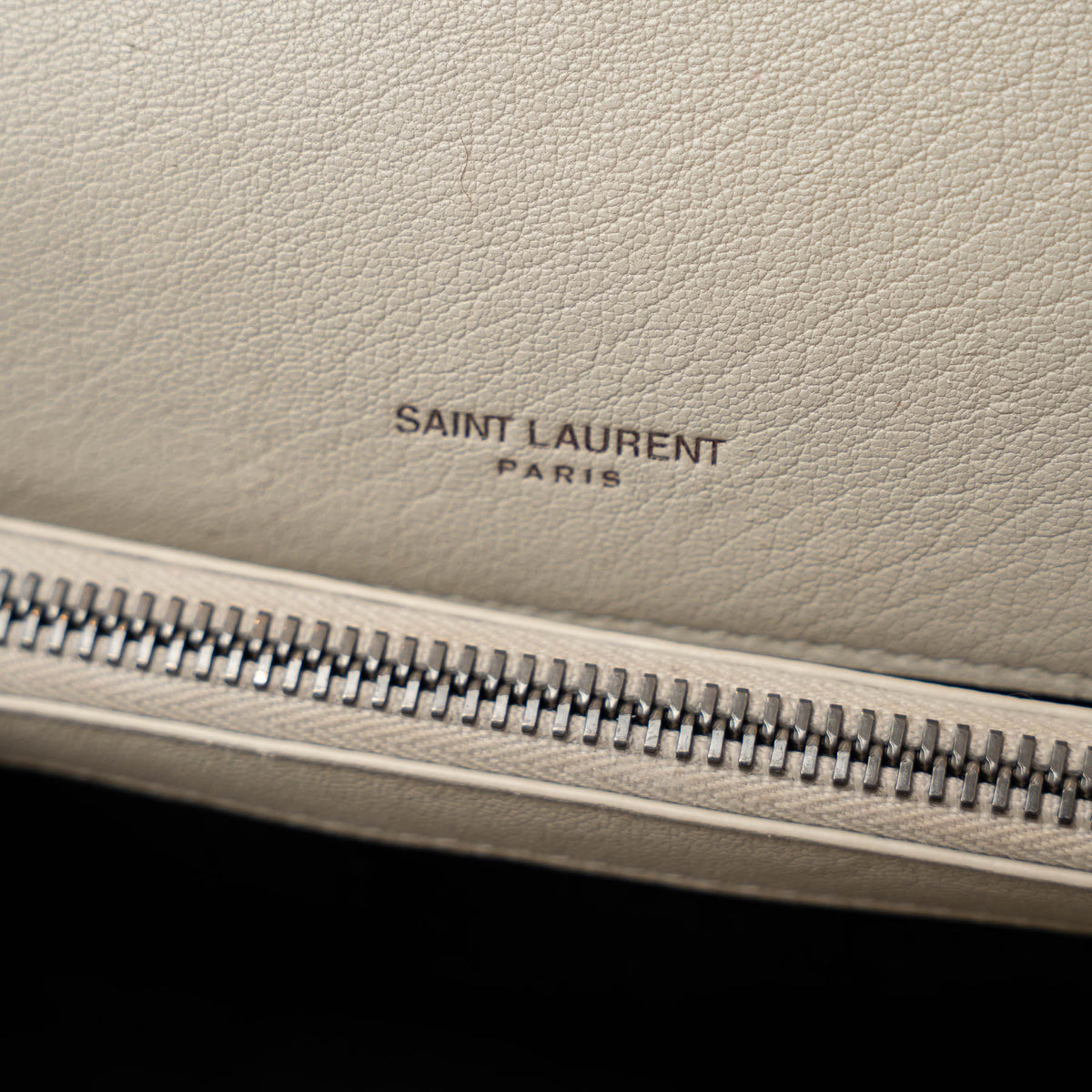 YSL Cream Chevron Quilted Leather Matelasse Medium College bag