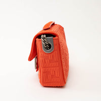 Fendi Coral Canvas Small Baguette Shoulder Bag