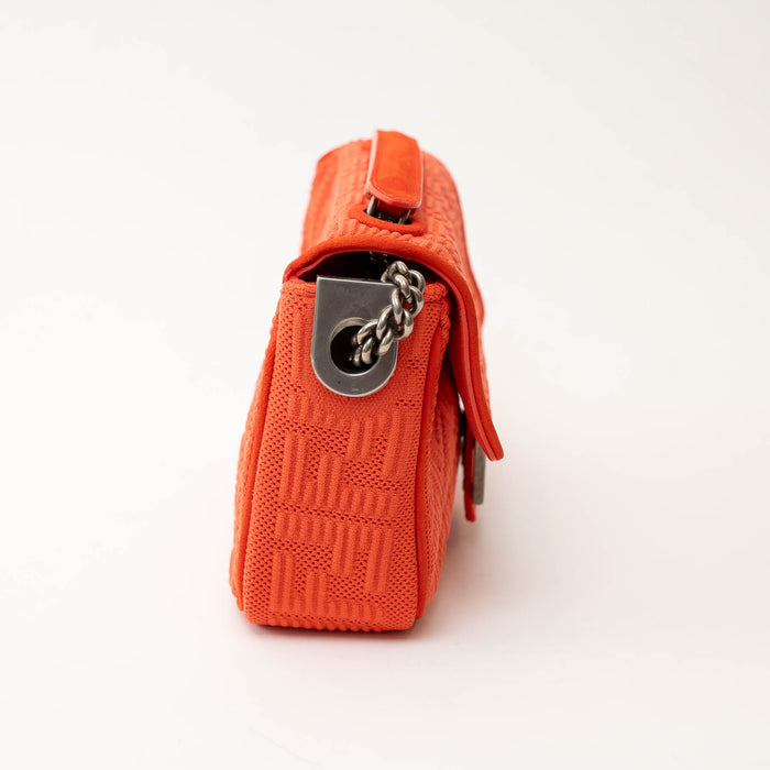 Fendi Coral Canvas Small Baguette Shoulder Bag