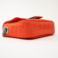 Fendi Coral Canvas Small Baguette Shoulder Bag