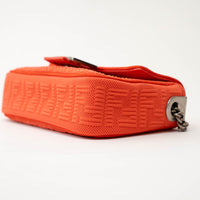 Fendi Coral Canvas Small Baguette Shoulder Bag
