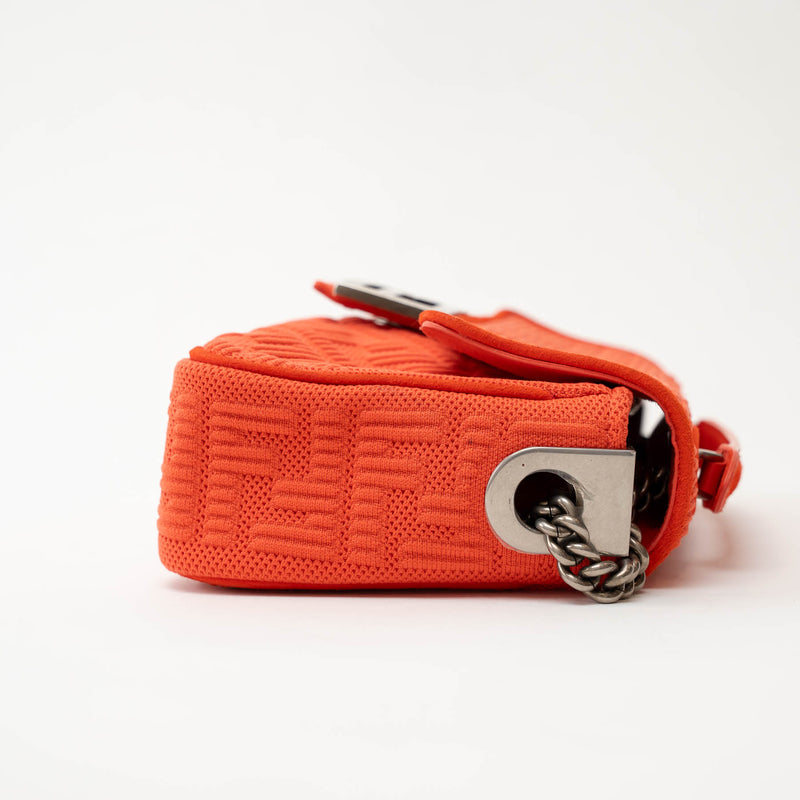 Fendi Coral Canvas Small Baguette Shoulder Bag