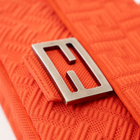 Fendi Coral Canvas Small Baguette Shoulder Bag