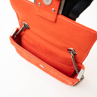 Fendi Coral Canvas Small Baguette Shoulder Bag