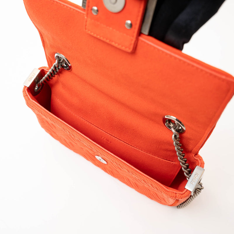 Fendi Coral Canvas Small Baguette Shoulder Bag
