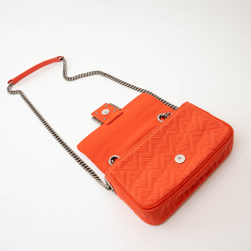 Fendi Coral Canvas Small Baguette Shoulder Bag