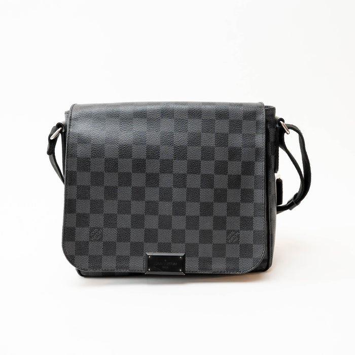 Louis Vuitton Black Damier Graphite Canvas District PM Messenger Bag