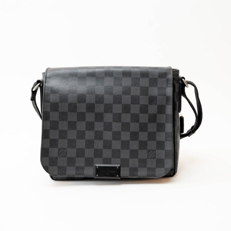 Louis Vuitton Black Damier Graphite Canvas District PM Messenger Bag
