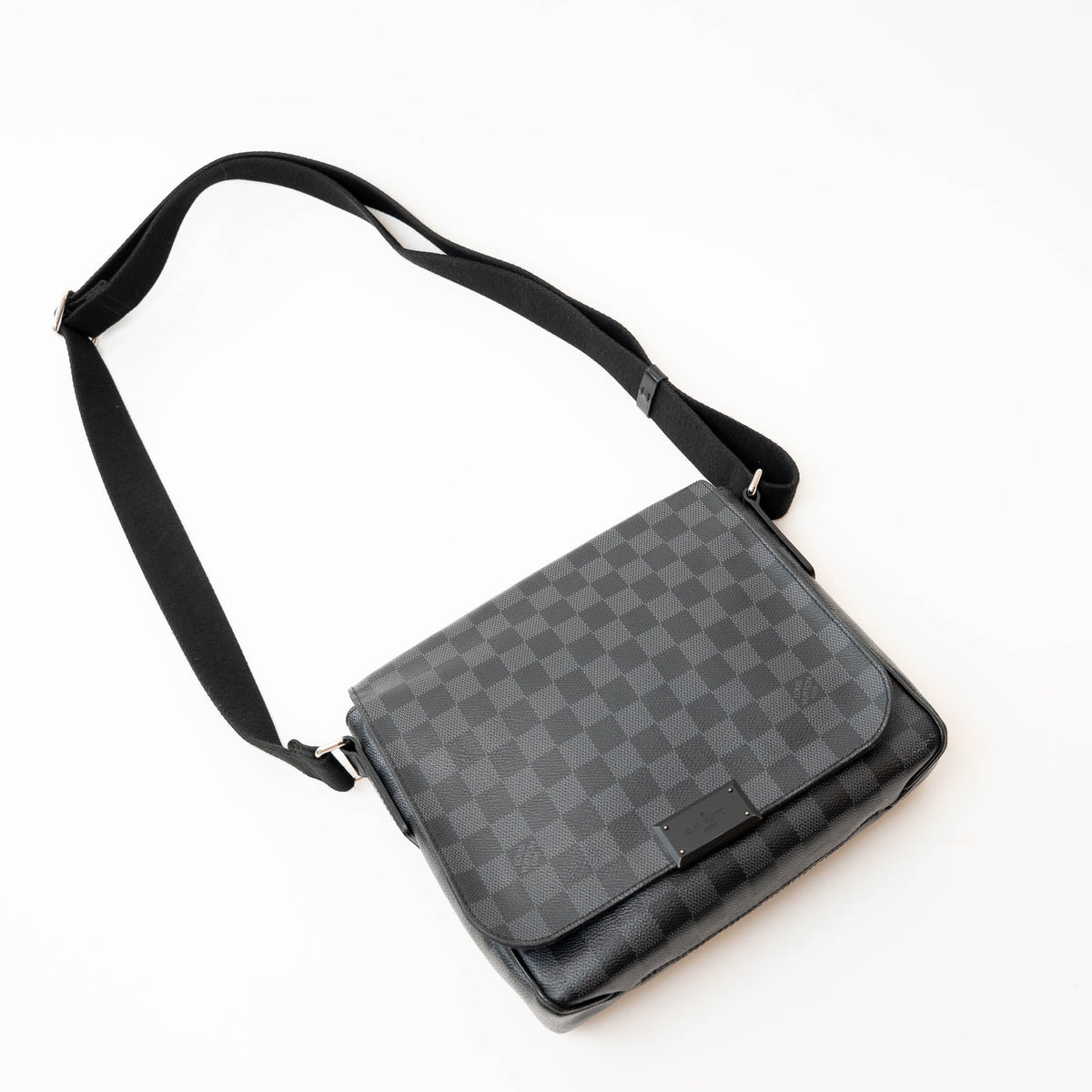 Louis Vuitton Black Damier Graphite Canvas District PM Messenger Bag