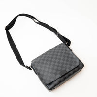 Louis Vuitton Black Damier Graphite Canvas District PM Messenger Bag