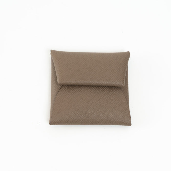 Hermes Etoupe Epsom Leather Bastia Coin Pouch