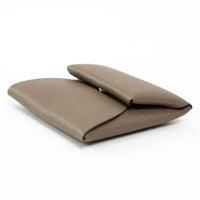 Hermes Etoupe Epsom Leather Bastia Coin Pouch