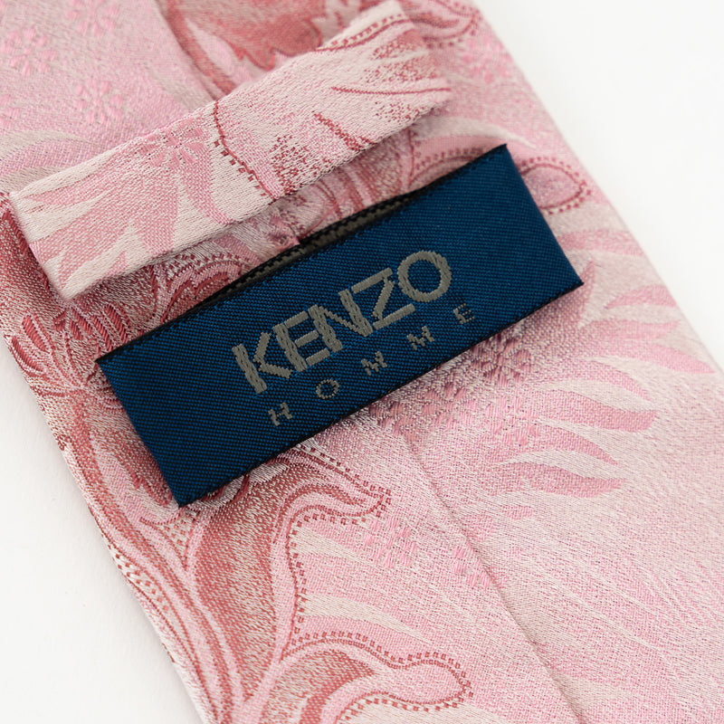 Kenzo Pink Silk Floral Tie