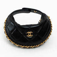 Pre-Loved Chanel™ Black Lambskin Leather Mini Pouch