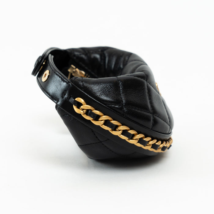 Pre-Loved Chanel™ Black Lambskin Leather Mini Pouch