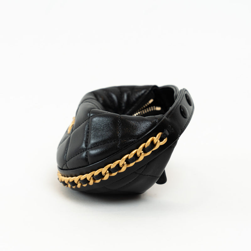 Pre-Loved Chanel™ Black Lambskin Leather Mini Pouch