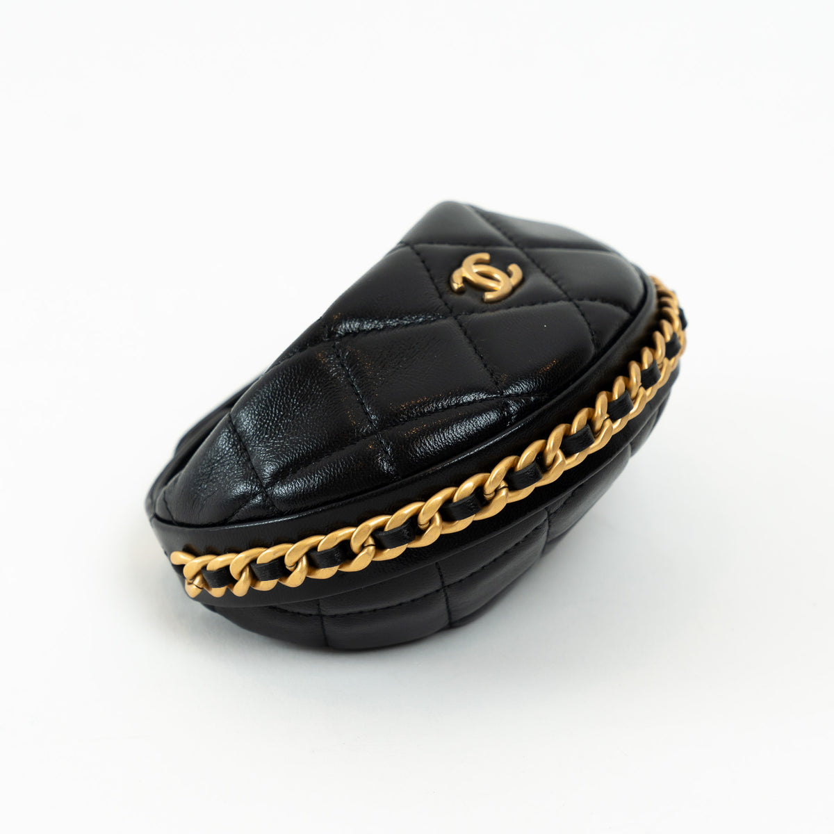Pre-Loved Chanel™ Black Lambskin Leather Mini Pouch