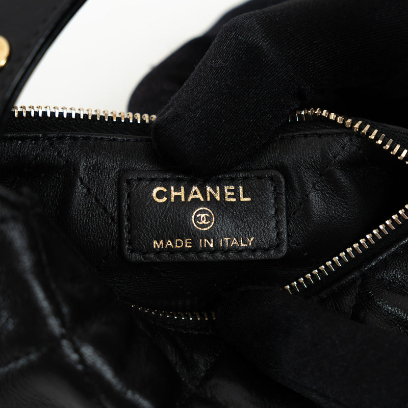 Pre-Loved Chanel™ Black Lambskin Leather Mini Pouch