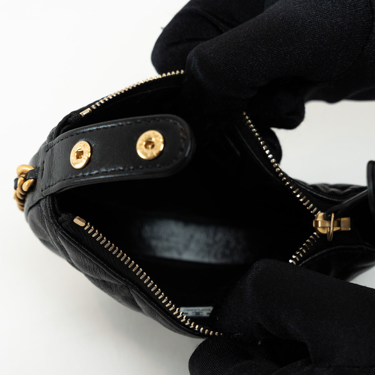 Pre-Loved Chanel™ Black Lambskin Leather Mini Pouch