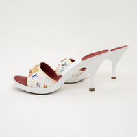 Louis Vuitton White Multicolour Monogram Coated Canvas Sandals Size 36.5