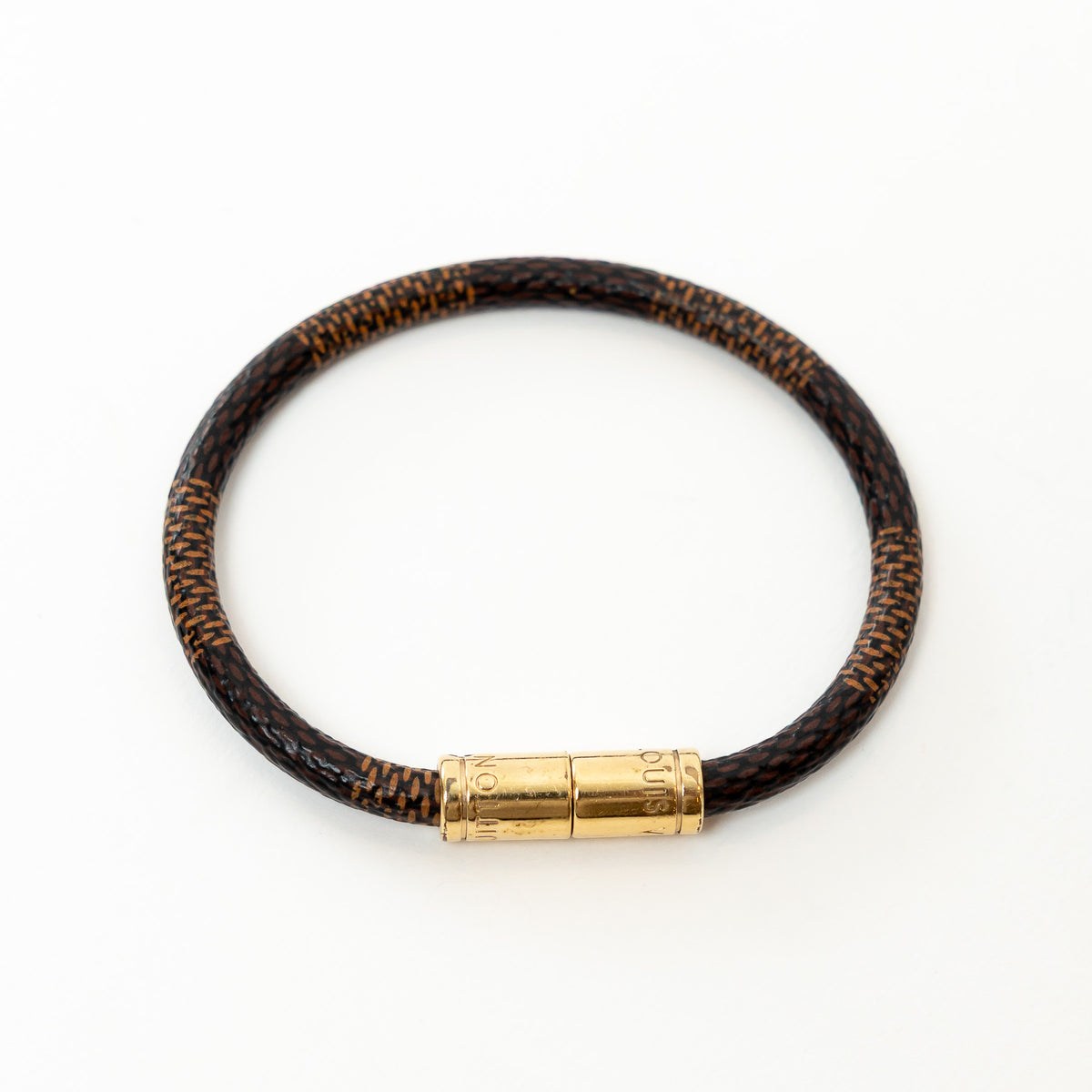 Louis Vuitton Damier Ebene Canvas Keep It Bracelet