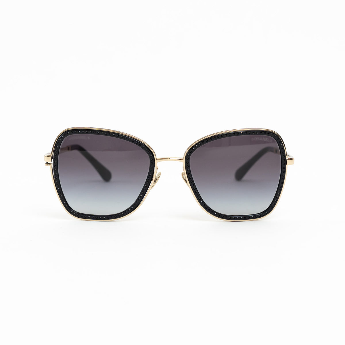 Pre-Loved Chanel™ Gold Tone Crystal Embellished Sunglasses
