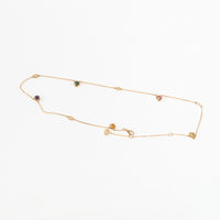 Gucci 18k Yellow Gold Interlocking G Necklace with Gemstones