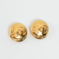 Pre-Loved Chanel™ Gold Tone Button Clip on Earrings