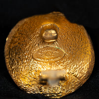 Pre-Loved Chanel™ Gold Tone Button Clip on Earrings
